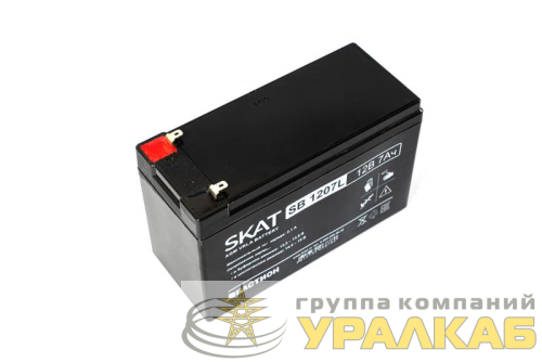 Аккумулятор 12В 7А.ч макс. ток заряда 2.1А SKAT SB 1207L Бастион 