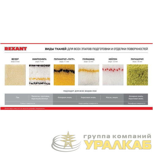 Валик-мини полиамид ворс 10.5мм шир. ролика 60 мм.d15 Rexant 