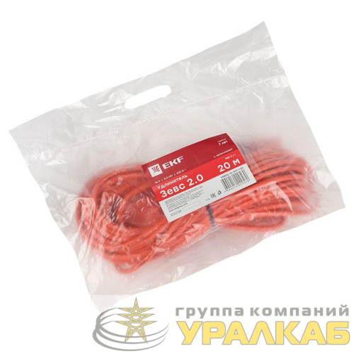 Удлинитель-шнур 1х20м с заземл. 16А IP20 Зевс 2.0 3.5кВт ПВС 3х1 PROxima EKF 