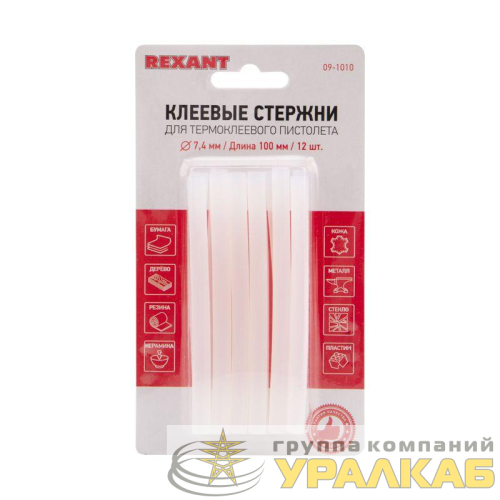 Стержень клеевой d7.4мм L100мм прозр. (блист.12шт) Rexant 