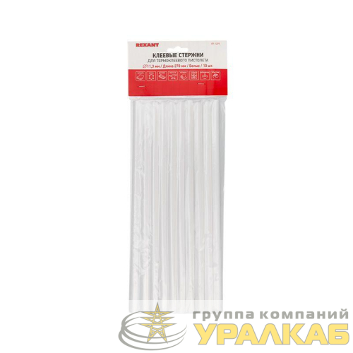 Стержень клеевой d11мм L270мм бел. (уп.10шт) Rexant 