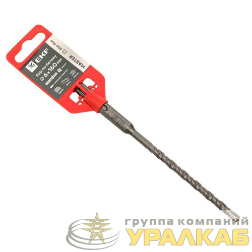 Бур по бетону SDS-plus 6х160мм 2 резца 4S спираль Master EKF 