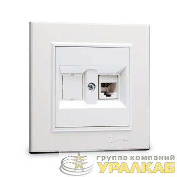Розетка компютерная CAT5 + гнездо СП Karea IP20 бел. Makel 