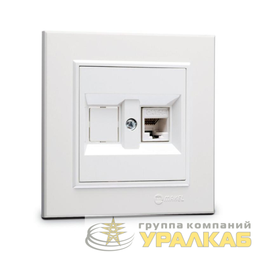 Розетка компютерная CAT5 + гнездо СП Karea IP20 бел. Makel 