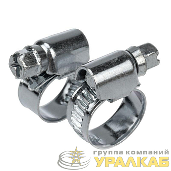 Хомут стальной червячный 10-16 (Россия) Rexant 