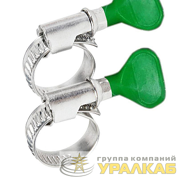 Хомут стальной червячный 16-27 с ключом W (Россия) Rexant 