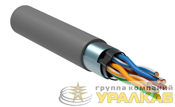Кабель витая пара F/UTP кат.5E 4х2х24AWG solid PVC сер. (м) ITK 