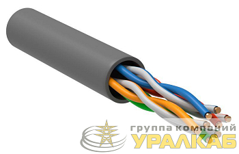 Кабель витая пара U/UTP кат.5E 4х2х24AWG solid CU PVC сер. (м) GENERICA 