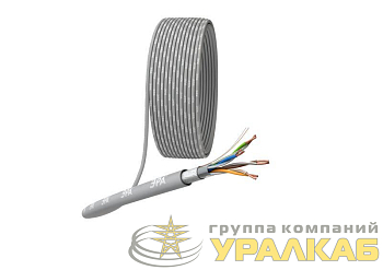 Кабель витая пара F/UTP кат.5E 4х2х24AWG solid CU PVC сер. (м) Эра 
