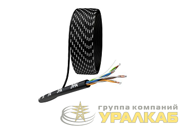Кабель витая пара U/UTP кат.5E 4х2х24AWG solid CCA PE Outdoor Simple черн. (м) Эра 