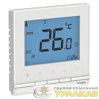 Термостат электронный AtlasDesign 16А для теплого пола с датчиком +5-+35град.C в сборе бел. SE 