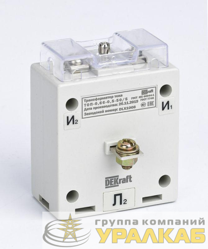 Трансформатор тока ТОП-0.66 0.5 50/5 5В.А DEKraft 