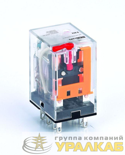 Реле промежуточное ПР-102 5А 230В AC 2 конт. с LED-индикацией и TEST фукц. DEKraft 