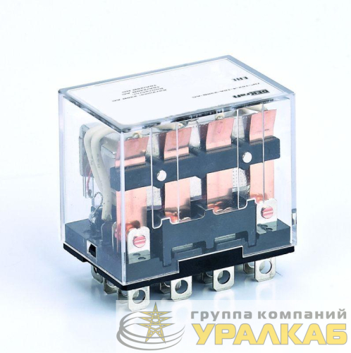 Реле промежуточное ПР-102 10А 24В AC 4 конт. с LED-индикацией DEKraft 
