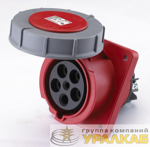 Розетка щитовая СП 434 РЩ-102 63А 3P+PE 380В IP67 DEKraft 