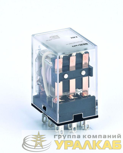 Реле промежуточное ПР-102 10А 230В AC 3 конт. с LED-индикацией DEKraft 