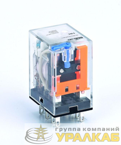 Реле промежуточное ПР-102 5А 24В DC 2 конт. с LED-индикацией и TEST фукц. DEKraft 