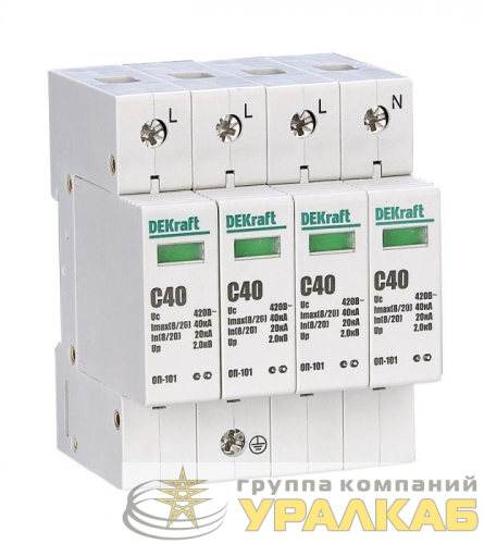 Ограничитель перенапряжения ОП-101 4п 80кА B 420В DEKraft 