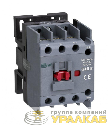 Контактор КМ-102 32А кат. 36В AC 1НО AC-3 AC-4 DEKraft 