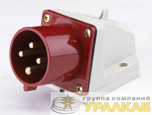 Вилка стационарная 524 32А 3P+PE 380В IP44 ВС-102 DEKraft 