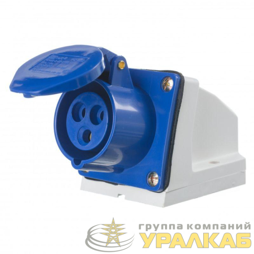 Розетка стационарная ОП 113 РС-102 16А 2P+PE 220В IP44 DEKraft 