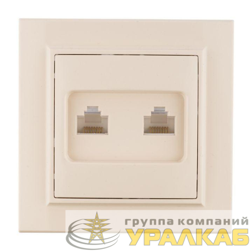 Розетка компьютерная 2-м СП Минск RJ45 беж. EKF 