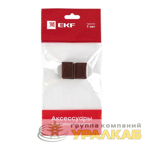 Соединитель 15х10 под темн. дерево Plast PROxima (уп.4шт) EKF 