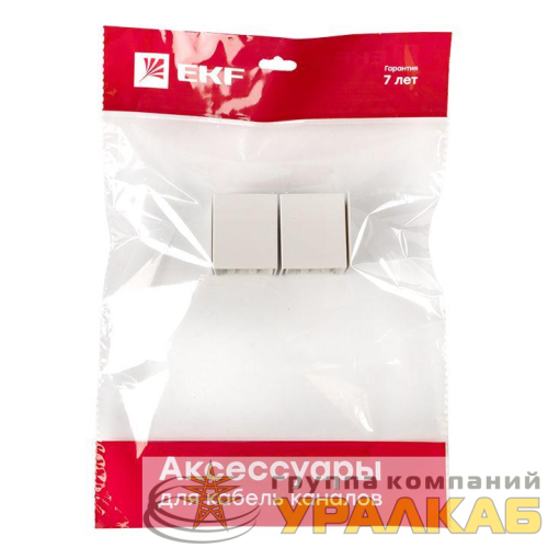 Соединитель 40х40 бел. Plast PROxima (уп.4шт) EKF 