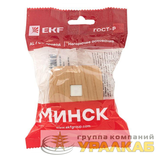 Розетка компьютерная 1-м ОП Минск RJ45 1А 120В свет. дерево EKF 