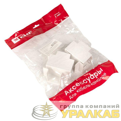 Угол T-образный 40х40 бел. Plast PROxima (уп.4шт) EKF 
