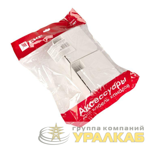 Поворот на 90град. 60х60 бел. Plast PROxima (уп.4шт) EKF 