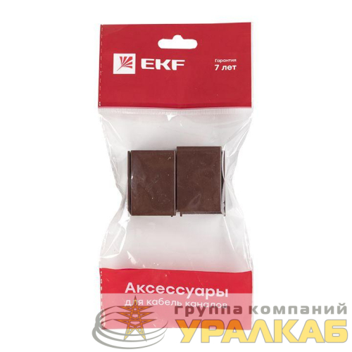 Соединитель 25х25 под темн. дерево Plast PROxima (уп.4шт) EKF 
