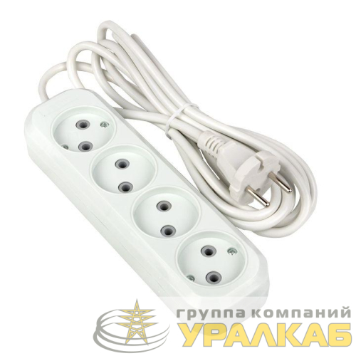 Удлинитель 4х2м без заземл. 10А IP20 Эксперт 2.2кВт ПВС 2х0.75 PROxima EKF 