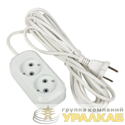 Удлинитель 2х2м без заземл. 10А IP20 Эксперт 2.2кВт ПВС 2х0.75 PROxima EKF 