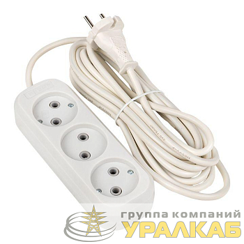 Удлинитель 3х5м без заземл. 10А IP20 Эксперт 2.2кВт ПВС 2х0.75 PROxima EKF 