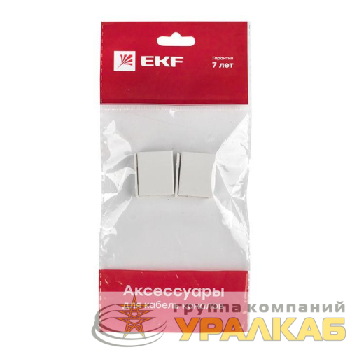Соединитель на стык 20х10 бел. Plast PROxima (уп.4шт) EKF 