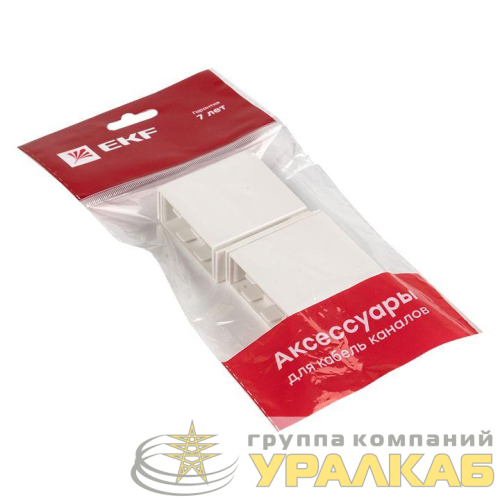 Соединитель на стык 40х16 бел. Plast PROxima (уп.4шт) EKF 