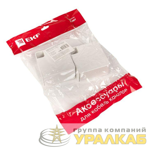 Поворот на 90град. 60х40 бел. Plast PROxima (уп.4шт) EKF 