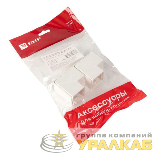 Поворот на 90град. 25х25 бел. Plast PROxima (уп.4шт) EKF 