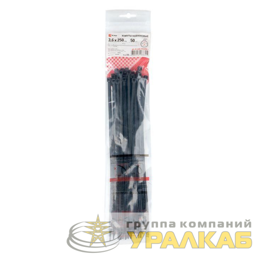 Хомут P6.6 3.6x250 FlexLock стандартный черн. (уп.50шт) PROxima EKF 
