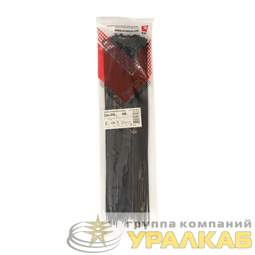 Хомут P6.6 3.6х370 FlexLock стандартный черн. (уп.100шт) PROxima EKF 