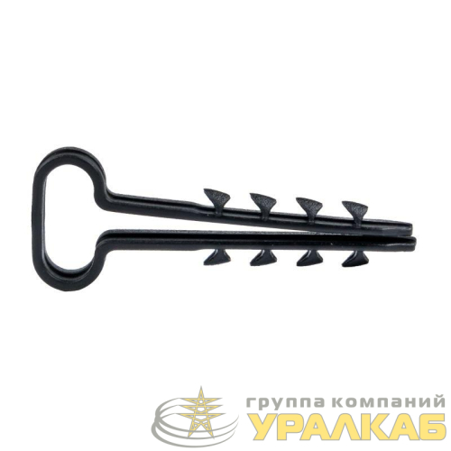 Дюбель-хомут d6х14мм для плоского кабеля черный (уп.100шт) PROxima EKF 