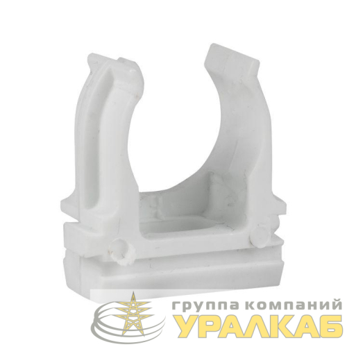 Держатель для труб (клипса) d16мм бел. (уп.10шт) Plast EKF 