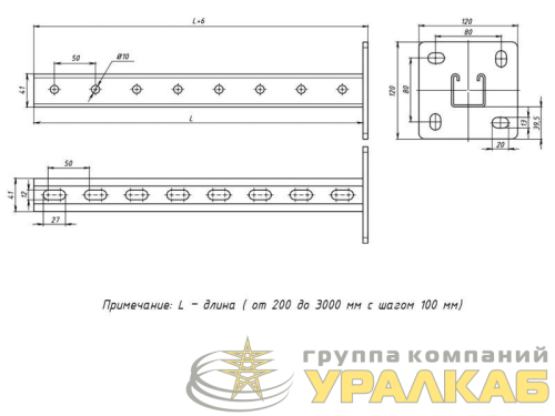 Стойка STRUT 41х41 L1700 сталь HDZ EKF 