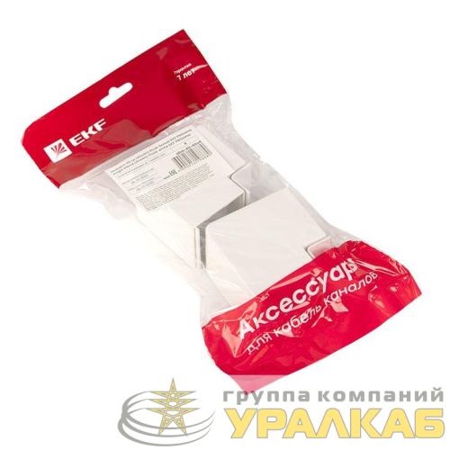Поворот на 90град. 40х40 бел. Plast PROxima (уп.4шт) EKF 