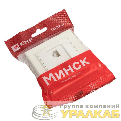 Розетка компьютерная 2-м СП Минск RJ45 бел. EKF 
