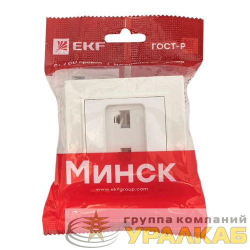 Розетка компьютерная 2-м СП Минск RJ45 бел. EKF 