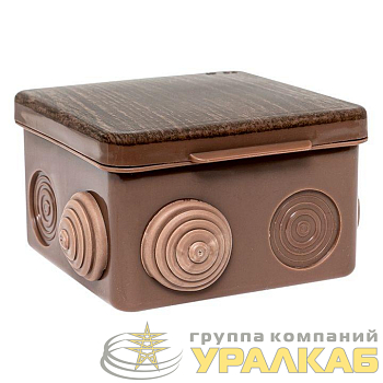 Коробка распаячная КМР-030-031 с крышкой 80х80х50 7 мембранных вводов IP54 темн. дерево PROxima EKF 