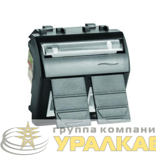 Розетка компьютерная 2-м СП 2мод. Brava RJ45 кат.5E черн. DKC 