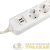 Удлинитель 4х3м 16А IP20 Эксперт 3.5кВт 2хUSB 2.1А ПВС 3х1 PROxima EKF 